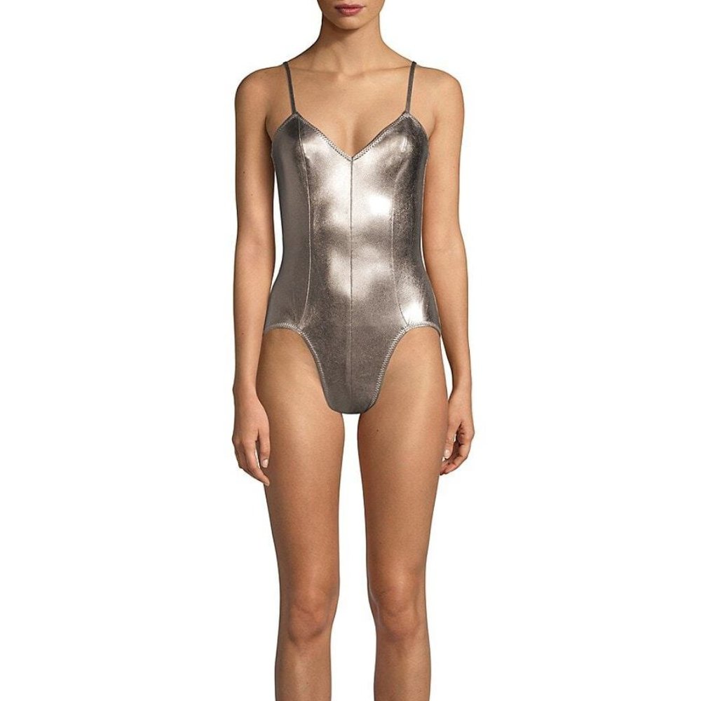 Size XS Norma Kamali Metallic One piece swimsuit
